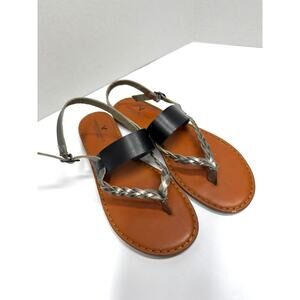 American Eagle Outfitters Slip on Flat Sandals Tan Women’s Casual Preppy Size 10